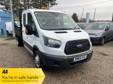 2018 (68 PLATE) FORD TRANSIT 350 DOUBLE CAB TIPPER 7 130PS SEATS